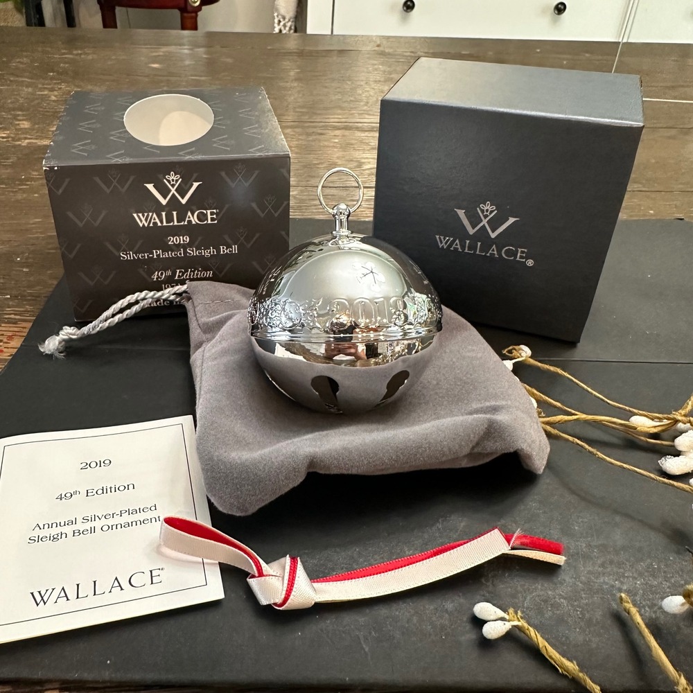 2019 Wallace Silver-Plated Annual Sleigh Bell Ornament - New 49th Ed